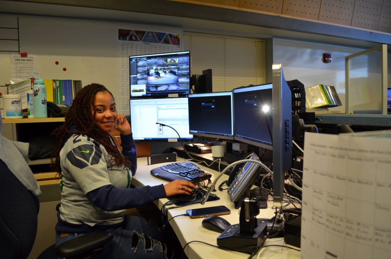 SPU Operations Response Dispatcher Rochelle Woods is seen on November 23 at SPU’s facility off Airport Way South.