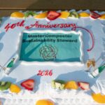 A cake with the words 40th Anniversary Master Composter Sustainability Steward 2026.