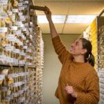 An SPU employee in the Records Vault.